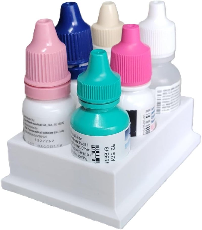 Znet3D Eye Drop Bottles Organizer & Storage – 6-Slot Holder (White) - Image 4